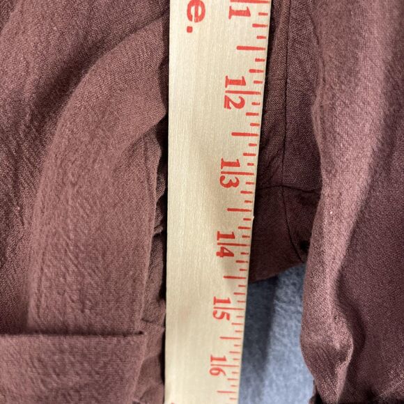 SHEIN Shorts Womens Large Brown Pleated High Waist Cuffed Hem Pockets Belt Loops - Picture 8 of 16